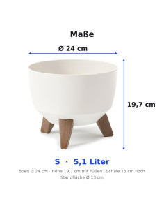 Vasque ronde S Ø24 × 20 cm mate, 5,1 L – Crème 2