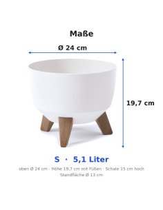 Vasque ronde S Ø24 × 20 cm mate, 5,1 L – Blanc 2