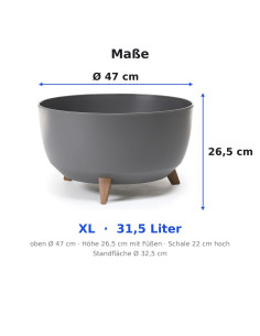 Vasque ronde XL Ø47 × 27 cm mate, 31,5 L – Anthracite 2