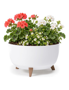 Cuenco para plantas redondo L Ø40 × 25 cm mate, 21 L – Blanco