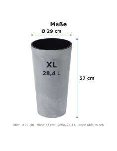 Fioriera rotonda XL alta Ø29 × 57 cm effetto cemento, 28,4 L – Grigio cemento 2