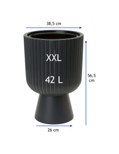 Plantenbak rond XXL hoog Ø39 × 57 cm, 42 L – Antraciet 2