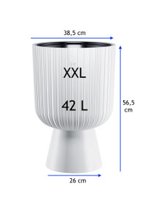 Plantenbak rond XXL hoog Ø39 × 57 cm, 42 L – Wit 2