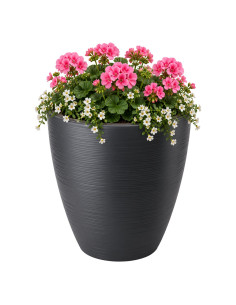 Blumentopf rund Wellenrelief L Ø39 × 42 cm, 36 L – Anthrazit