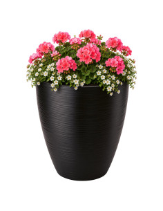 Bloempot rond golfreliëf L Ø39 × 42 cm, 36 L – Zwart