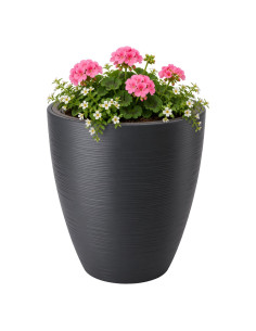 Vaso rotondo rilievo a onde M Ø29 × 32 cm, 15,5 L – Antracite