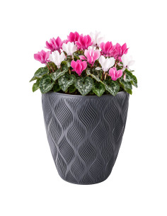 Vaso rotondo con onde 3D L Ø39 × 42 cm, 36 L – Antracite