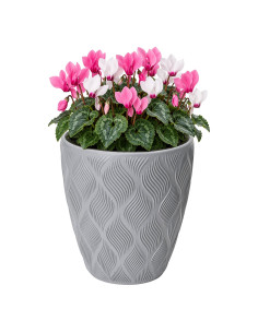 Vaso rotondo con onde 3D L Ø39 × 42 cm, 36 L – Grigio