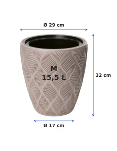 Maceta redonda con ondas 3D M Ø29 × 32 cm, 15,5 L – Topo 2