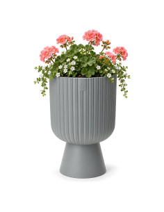 Plantenbak rond ribbellook XL hoog Ø29 × 43 cm, 18,7 L – Grijs