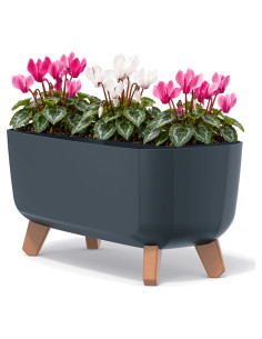 Cuenco para plantas con patas 39 × 19 × 19 cm mate, 8,5 L – Antracita | Töpferkönig