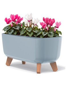Cuenco para plantas con patas 39 × 19 × 19 cm mate, 8,5 L – Gris | Töpferkönig