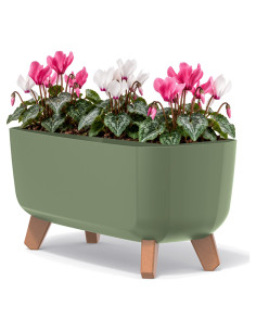 Ciotola per piante con piedini 39 × 19 × 19 cm opaca, 8,5 L – Verde | Töpferkönig