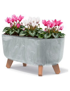 Jardinière sur pieds 39 × 19 × 19 cm aspect béton, 8,5 L – Béton gris | Töpferkönig