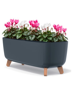 Ciotola per piante con piedini 57 × 23 × 24 cm opaca, 19,5 L – Antracite | Töpferkönig