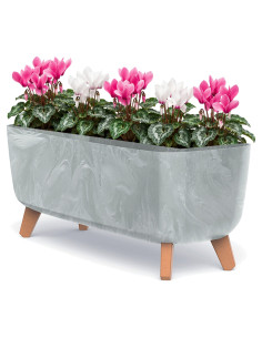 Jardinière sur pieds 57 × 23 × 24 cm aspect béton, 19,5 L – Béton gris | Töpferkönig