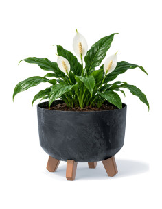 Vasque ronde sur pieds Ø24 × 19 cm aspect béton, 5,1 L – Béton anthracite | Töpferkönig