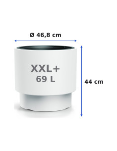 Maceta redonda Ø47 × 44 cm mate, 69 L – Blanco | Töpferkönig 2