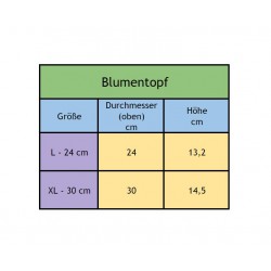 Blumenampel mit Aufhängung Einsatz 3D Effekt in Weiß, Größe L