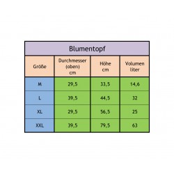 Blumenkübel mit Effekt 3D Slim in Taupe mit Einsatz, Größe: XL