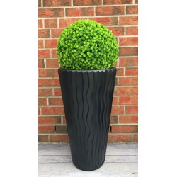 Blumenkübel mit Effekt 3D - Wellen Slim in Anthrazit mit Einsatz, 3XL (DxH): 37 cm x 71 cm