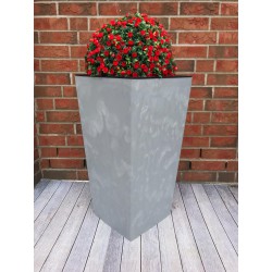 Blumenkübel mit Einsatz Slim Hoch Quadratisch Beton Optik Farbe: Grau 3XL (BxH): 39 x 76 cm