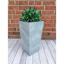 Blumenkübel mit Einsatz Slim Hoch Quadratisch Beton Optik Farbe: Grau M (BxH): 23 x 44 cm