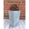 Blumenkübel mit Einsatz Slim Hoch Quadratisch Beton Optik Farbe: Grau S (BxH): 20 x 38 cm