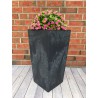 Blumenkübel mit Einsatz Slim Hoch Quadratisch Beton Optik Farbe: Anthrazit XL (BxH): 28 x 55 cm