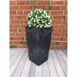 Blumenkübel mit Einsatz Slim Hoch Quadratisch Beton Optik Farbe: Anthrazit L (BxH): 26 x 50 cm