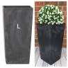 Blumenkübel mit Einsatz Slim Hoch Quadratisch Beton Optik Farbe: Anthrazit L (BxH): 26 x 50 cm