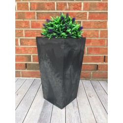 Blumenkübel mit Einsatz Slim Hoch Quadratisch Beton Optik Farbe: Anthrazit M (BxH): 23 x 44 cm