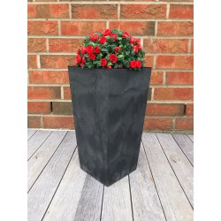 Blumenkübel mit Einsatz Slim Hoch Quadratisch Beton Optik Farbe: Anthrazit S (BxH): 20 x 38 cm