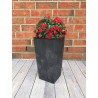 Blumenkübel mit Einsatz Slim Hoch Quadratisch Beton Optik Farbe: Anthrazit XS+ (BxH): 16,5 x 33 cm