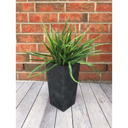 Blumenkübel mit Einsatz Slim Hoch Quadratisch Beton Optik Farbe: Anthrazit XS (BxH): 14 x 27 cm