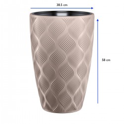 Blumenkübel mit Effekt 3D Slim in Taupe mit Einsatz, Größe: XXL