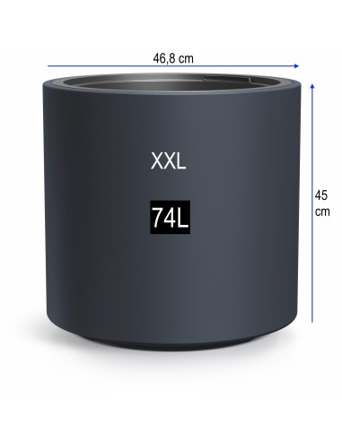 Blumentopf Kunststoff XXL mit Einsatz Anthrazit 74L/30L