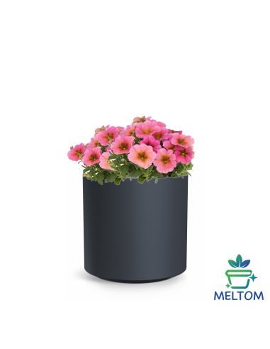 XL Blumentopf mit Einsatz Anthrazit 44L | 39x38 cm zylindrisch