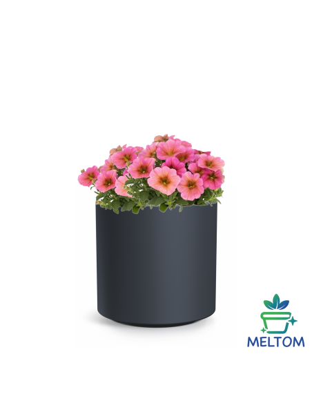 XL Blumentopf mit Einsatz Anthrazit 44L | 39x38 cm zylindrisch