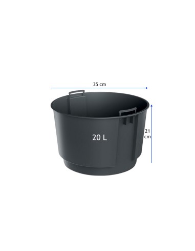 XL Blumentopf mit Einsatz Anthrazit 44L | 39x38 cm zylindrisch