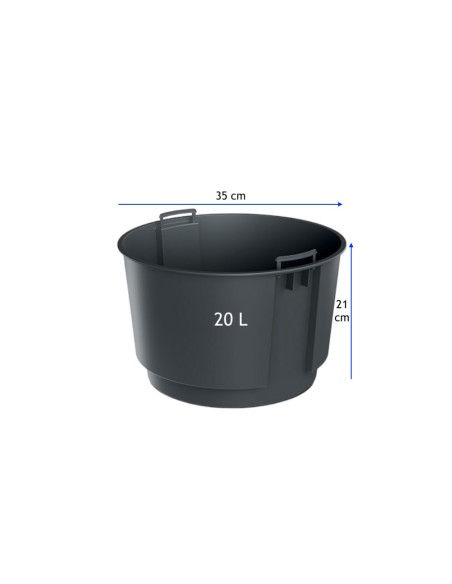 XL Blumentopf mit Einsatz Anthrazit 44L | 39x38 cm zylindrisch
