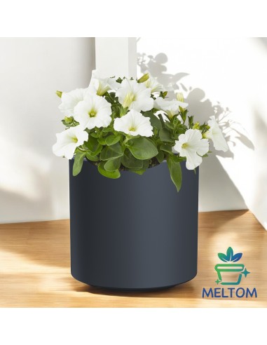 XL Blumentopf mit Einsatz Anthrazit 44L | 39x38 cm zylindrisch