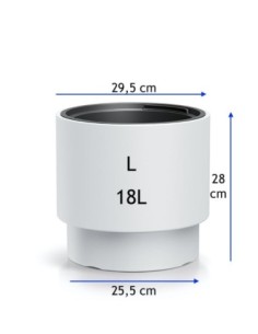 Maceta redonda L Ø30 × 28 cm mate con sistema de riego, 17 L – Blanco | Töpferkönig 2