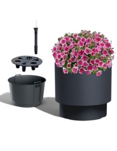 Bloempot rond XL Ø40 × 37 cm mat met bewateringssysteem, 40 L – Antraciet | Töpferkönig
