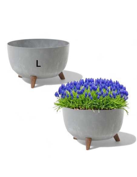 Vasque ronde L Ø40 × 25 cm effet béton, 21 L – Béton gris | Töpferkönig