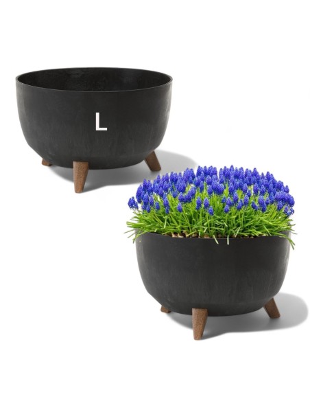 Vasque ronde L Ø40 × 25 cm effet béton, 21 L – Béton noir | Töpferkönig