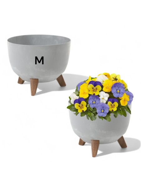 Cuenco para plantas redondo M Ø29 × 23 cm efecto hormigón, 9,3 L – Gris hormigón | Töpferkönig