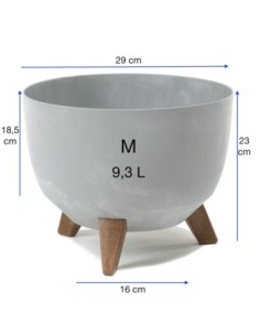 Ciotola per piante rotonda M Ø29 × 23 cm effetto cemento, 9,3 L – Grigio cemento | Töpferkönig 2