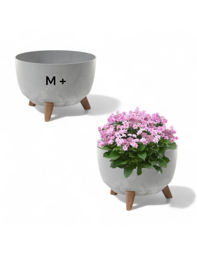 Plantenschaal rond M+ Ø33 × 23 cm betonlook, 12,4 L – Betongrijs | Töpferkönig