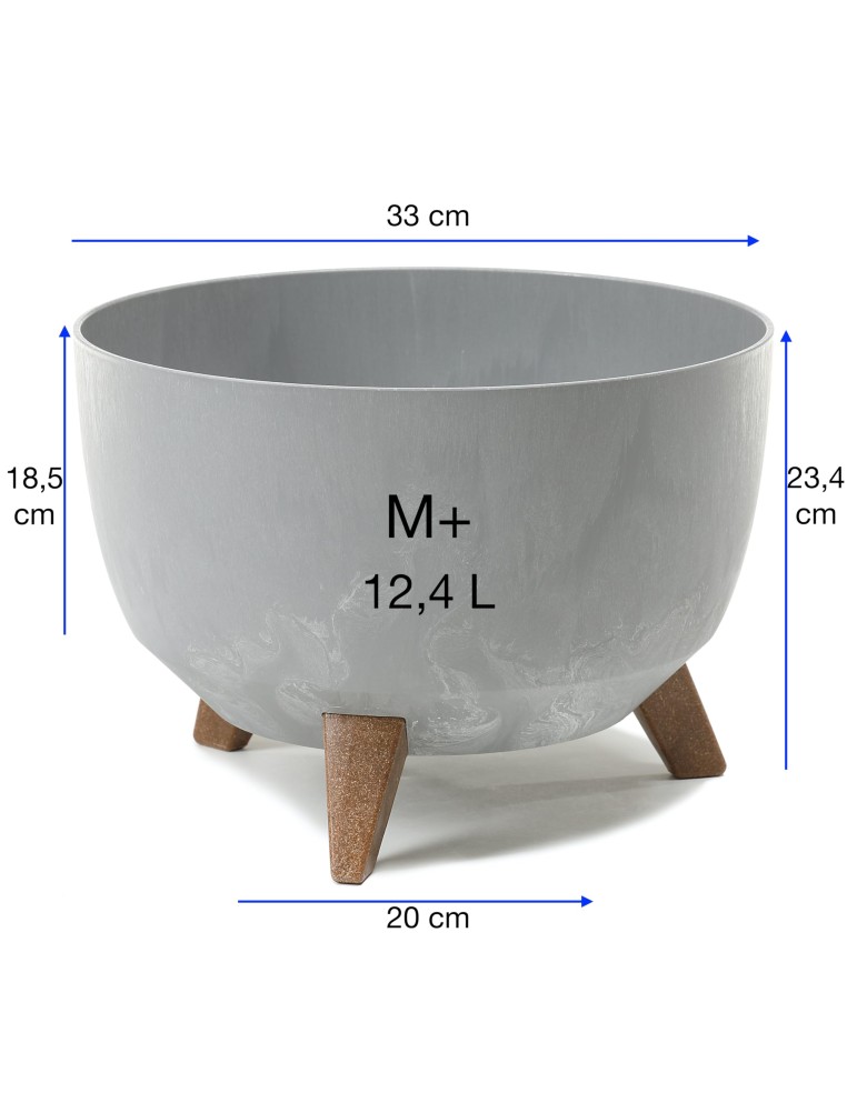 Vasque ronde M+ Ø33 × 23 cm effet béton, 12,4 L – Béton gris | Töpferkönig